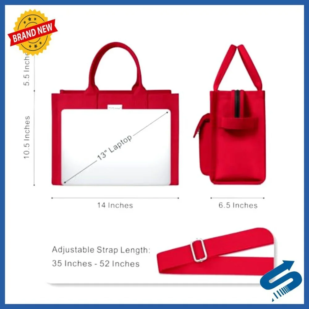 Heavy-Duty Canvas Tote Bag Adjustable Crossbody Shoulder Handbag 9 Pockets